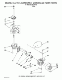BRAKE, CLUTCH, GEARCASE, MOTOR AND PUMP PARTS Diagram and Parts List for GCAM2792TQ3  Whirlpool Washer