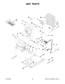 Unit Parts Diagram and Parts List for KUIX335HPS01  KitchenAid Ice Maker
