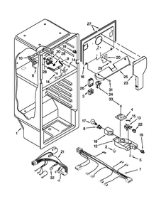 Liner Parts Diagram and Parts List for W8TXNGMBB00  Whirlpool Refrigerator