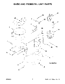 Base And Pedestal Unit Parts Diagram and Parts List for 5KSM60SPXRER0  KitchenAid Mixer