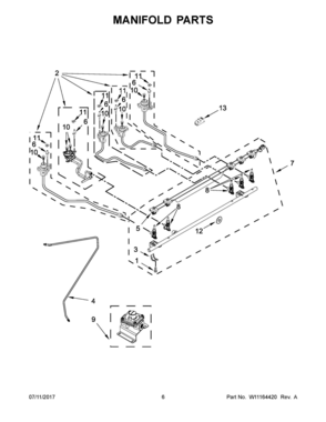04 - MANIFOLD PARTS Diagram and Parts List for JDS1450FS0  Whirlpool Range