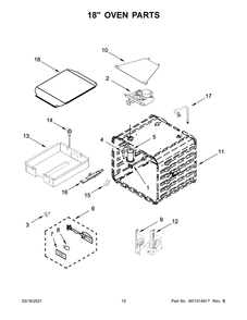 18 Inch Oven Parts Diagram and Parts List for JGRP548HL01  Whirlpool Range
