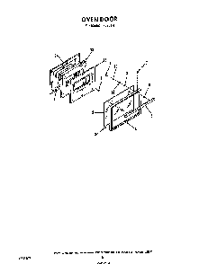 Oven Door Diagram and Parts List for F6508*1  Roper Range