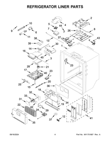 03 - Refrigerator Liner Parts Diagram and Parts List for WRX986SIHZ04  Whirlpool Refrigerator