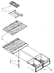 Shelf Diagram and Parts List for ET18JKXSM05  Whirlpool Refrigerator