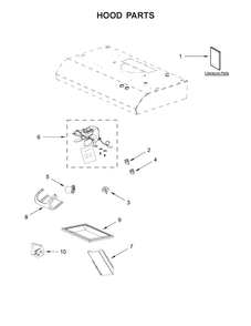 Hood Parts Diagram and Parts List for UXT4036ADW2  Whirlpool Range Hood