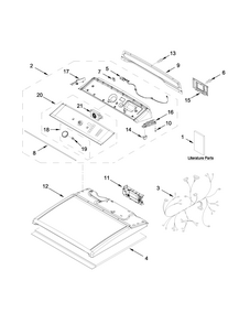 Top And Console Parts Diagram and Parts List for 11069132413  Kenmore Dryer