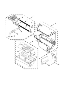 Dispenser Parts Diagram and Parts List for 7MWFW90HEFW0  Whirlpool Washer