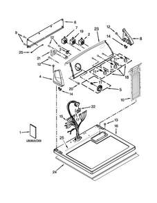Top And Console Parts Diagram and Parts List for 7MWGD1730YW4  Whirlpool Dryer