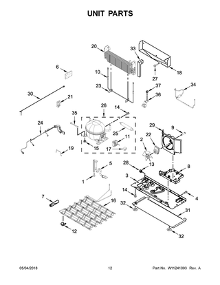 Unit Parts Diagram and Parts List for KRFF507HBS00  Whirlpool Refrigerator