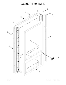 Cabinet Trim Parts Diagram and Parts List for KBBR306ESS01  KitchenAid Refrigerator