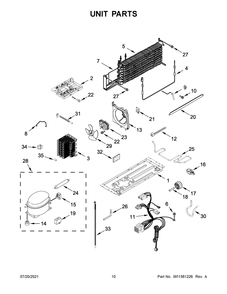 Unit Parts Diagram and Parts List for WRT108FFDM00  Whirlpool Refrigerator