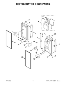 05 - Refrigerator Door Parts Diagram and Parts List for WRX986SIHZ04  Whirlpool Refrigerator