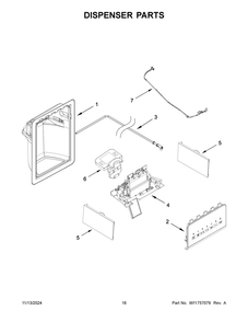 09 - Dispenser Parts Diagram and Parts List for ASI2575GRB12  Whirlpool Refrigerator