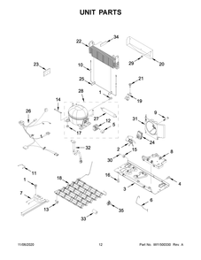 Unit Parts Diagram and Parts List for WRF535SWHV03  Whirlpool Refrigerator