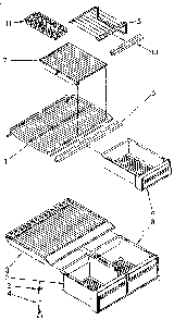 Shelf Diagram and Parts List for ET18NKXSF02  Whirlpool Refrigerator