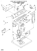 SECTION Diagram and Parts List for LEP7858AW1  Whirlpool Dryer