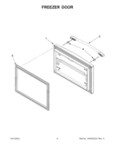 FREEZER DOOR Diagram and Parts List for GX2FHDXVY010  Whirlpool Refrigerator