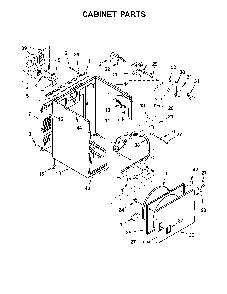 Cabinet parts Diagram and Parts List for 110C67132411  Kenmore Dryer