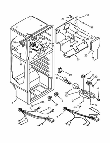 Liner Parts Diagram and Parts List for ST14CKXSQ03  Whirlpool Refrigerator