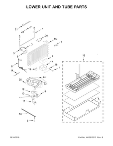 Lower Unit And Tube Parts Diagram and Parts List for KBFN502ESS01  KitchenAid Refrigerator