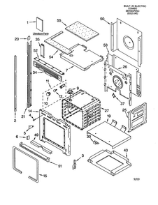 Oven Diagram and Parts List for GSC308PJS1  Whirlpool Microwave Oven Combo