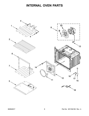 05 - INTERNAL OVEN PARTS Diagram and Parts List for WOS97EC0HZ00  Whirlpool Wall Oven
