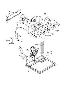 Top And Console Parts Diagram and Parts List for WED4870BW0  Whirlpool Dryer