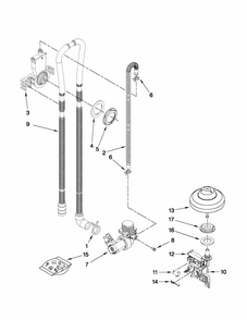 Fill, Drain And Overfill Parts Diagram and Parts List for 66513292K113  Kenmore Dishwasher