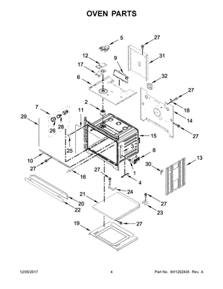 Oven Parts Diagram and Parts List for WOS51EC7HS00  Whirlpool Wall Oven