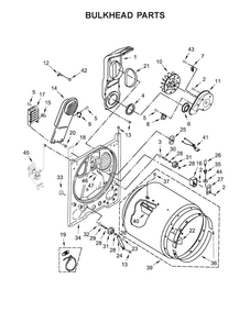 Bulkhead Parts Diagram and Parts List for WED7300DW0  Whirlpool Dryer