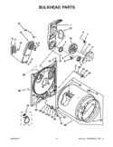 BULKHEAD PARTS Diagram and Parts List for 4GWED4900YQ2  Whirlpool Dryer