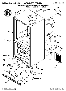 Cabinet Diagram and Parts List for KBRS22KFBL00  KitchenAid Refrigerator