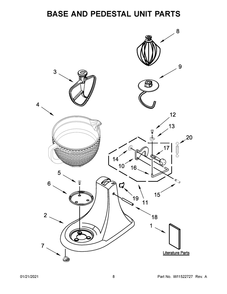 Part Location Diagram of W11528689 Whirlpool BOWL-MIXER