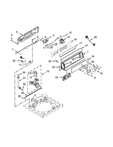 Controls And Water Inlet Parts Diagram and Parts List for CAE2763CQ0  Whirlpool Washer