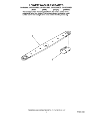 04 - LOWER WASHARM PARTS Diagram and Parts List for ADB1500AWQ3  Whirlpool Dishwasher