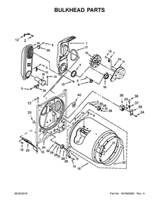 Bulkhead Parts Diagram and Parts List for 11076134610  Kenmore Dryer