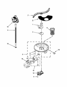 Pump And Motor Parts Diagram and Parts List for 66513042K116  Kenmore Dishwasher