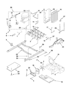 Unit Parts Diagram and Parts List for ED2CHQXVQ03  Whirlpool Refrigerator