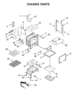 Chassis Parts Diagram and Parts List for WFG775H0HZ1  Whirlpool Range