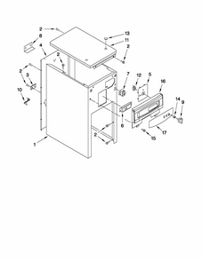 Cabinet And Control Parts Diagram and Parts List for 66514724111  Kenmore Trash Compactor