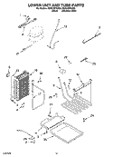 LOWER UNIT AND TUBE Diagram and Parts List for KSSC48FKB00  KitchenAid Refrigerator