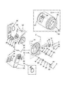 Bulkhead Parts Diagram and Parts List for 110C61292012  Kenmore Dryer