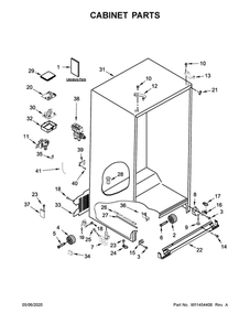 Cabinet Parts Diagram and Parts List for WRS970CIHZ00  Whirlpool Refrigerator