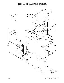 Top and cabinet parts Diagram and Parts List for 11029133412  Kenmore Washer