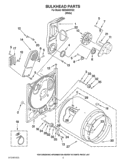 BULKHEAD PARTS Diagram and Parts List for NED4500VQ2  Whirlpool Dryer