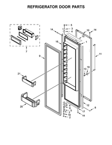 Refrigerator Door Parts Diagram and Parts List for KBSN602EBS00  KitchenAid Refrigerator
