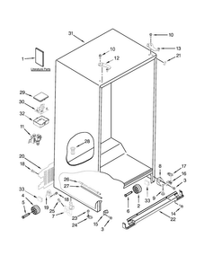 Cabinet Parts Diagram and Parts List for 10651782412  Kenmore Refrigerator