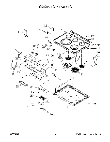 Cooktop Parts Diagram and Parts List for KSEB900ESS4  KitchenAid Range