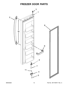 07 - Freezer Door Parts Diagram and Parts List for WRS312SNHW06  Whirlpool Refrigerator